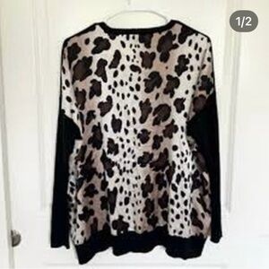 St John Silk Cashmere Blend Oversize Sweater